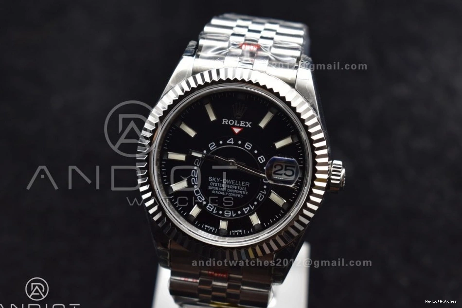 Affordable SS Jubilee 1107 on Noob Skydweller Best Dial SS Bracelet A23J Black Edition 0918